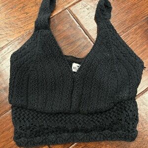 Hollister Black Crochet Crop Top
